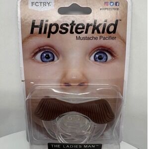Hipsterkid Mustache Pacifier The Ladies Man 0-6m Natural Orthodontic Baby Shower
